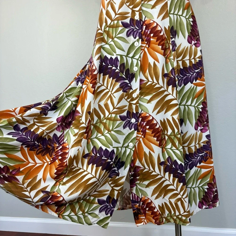 Jennifer Moore Maxi Dress Sz M Floral‎ Print Fit & Flare Tradwife Vintage Modest